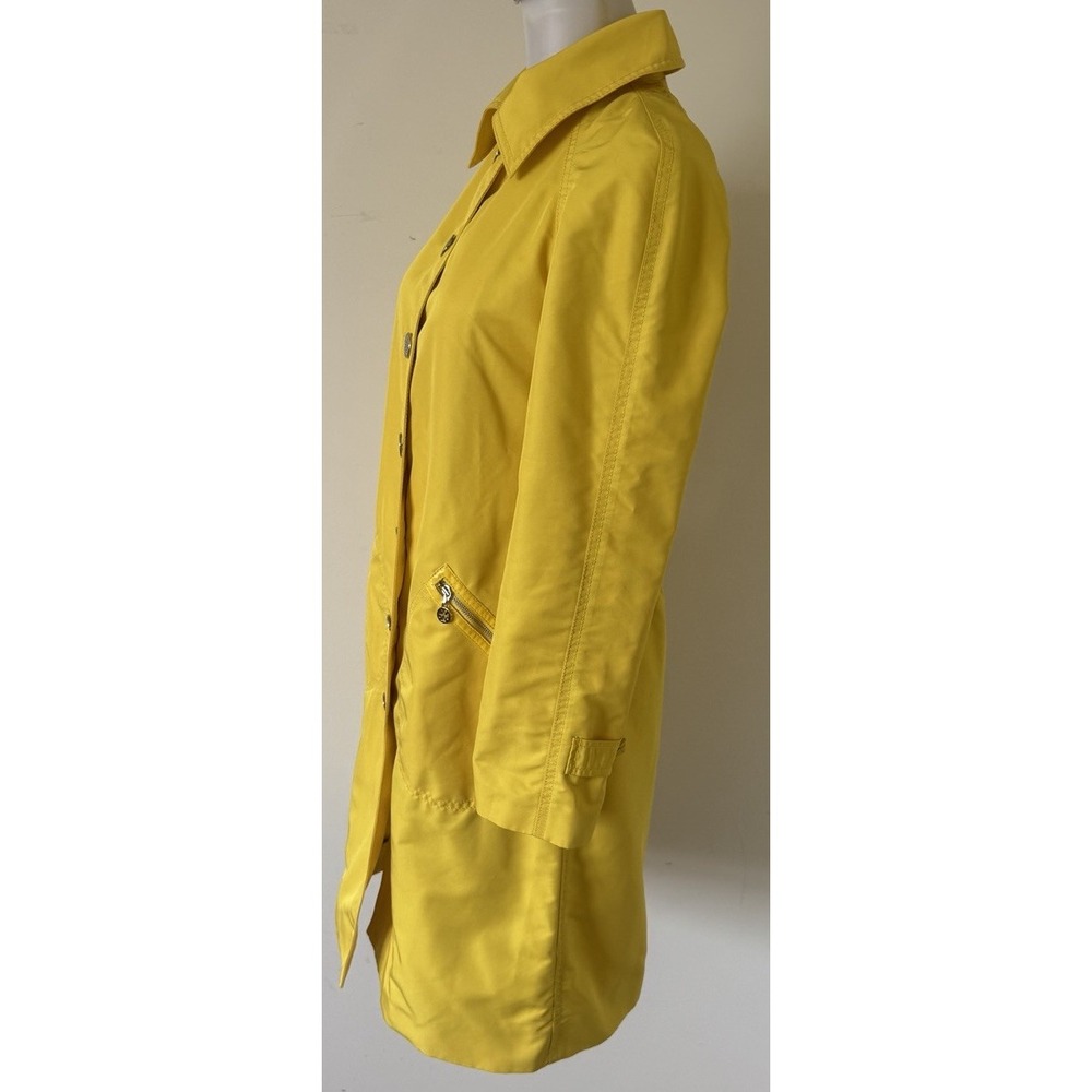 Tory Burch Trench/Raincoat Collared Button Up Women's Size 2 Yellow - Picture 5 of 13